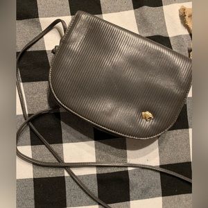 Vintage Women’s Bagheeri Gray Striped Crossbody Purse Bag